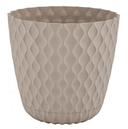 Горшок для цветов InGreen Wave с дренажной сеткой и съемным поддоном 2,5л, D175мм французский платан